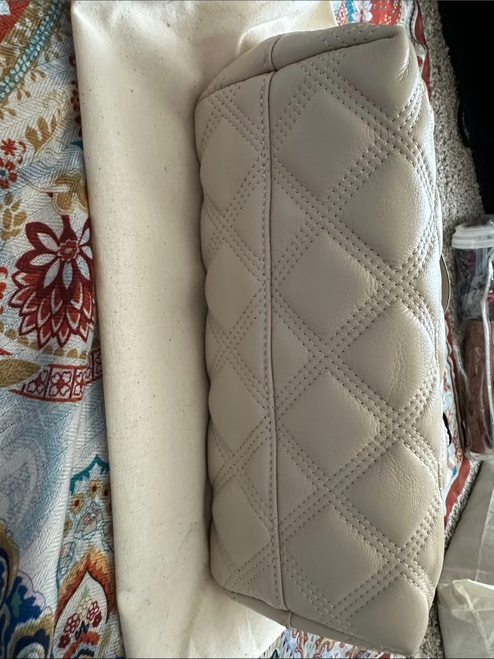 Tory Burch Fleming soft Cream Quilted Leather Chain-Handle Shoulder Bag